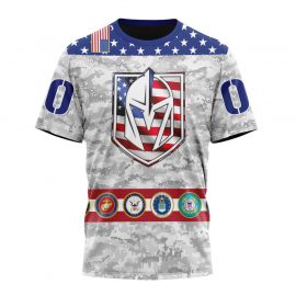 Personalized Vegas Golden Knights Armed Forces Appreciation Short Sleeve For Fan