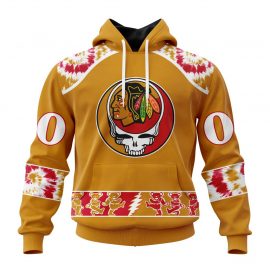 Personalized Chicago Unique BlackHawks Unique Design The Greatful Dead Custom Jersey