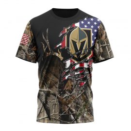 Personalized Vegas Golden Knights Camo Realtree Hunting Short Sleeve II