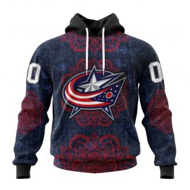 Personalized Columbus Blue Jackets Mandala Style Short Sleeve For Fan