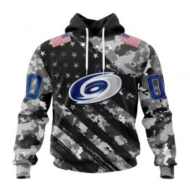 Personalized Carolina Unique Hurricane Grey Camo Military USA Flags On Shoulder