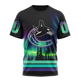 Personalized Vancouver Canucks Design With Northern Lights Short Sleeve