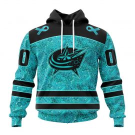 Personalized Columbus Blue Jackets Design Fight Ovarian Cancer Short Sleeve