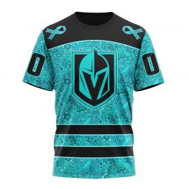 Personalized Vegas Golden Knights Design Fight Ovarian Cancer Short Sleeve