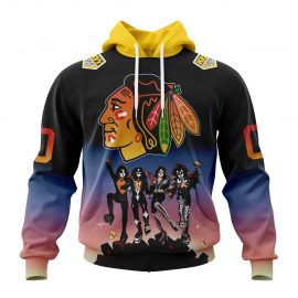 Personalized Chicago Unique BlackHawks Kiss Band Design Custom Jersey For Fan