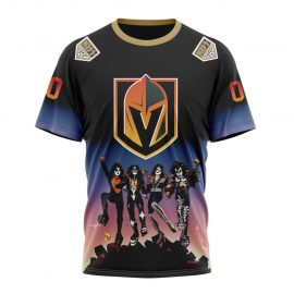 Personalized Vegas Golden Knights Kiss Band Design Short Sleeve For Fan