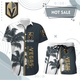 Vegas Golden Knights Personalized Hawaii Short Sleeve Shirt Beach Shorts Set