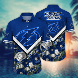 Tampa Special Lightning Bay Flower Unique Design Hawaii Button Shirt Gift For Men Women XX