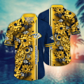Nashville Predators Flower Unique Design Hawaii Special Button Shirt Gift Idea For Fan I