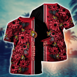 Ottawa Senators Flower Unique Hawaii Design Special Short Sleeve Gift Idea For Fan I