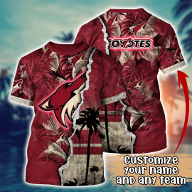 Arizona Coyotes Flower Unique Hawaii Design Special Short Sleeve Gift Idea For Men Women VI