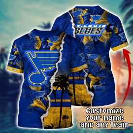 St Louis Blues Flower Unique Hawaii Design Special Short Sleeve Gift Idea For Fan I