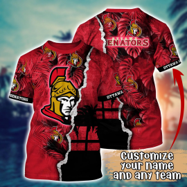 Ottawa Senators Flower Unique Hawaii Design Short Sleeve Gift Idea For Men Women II