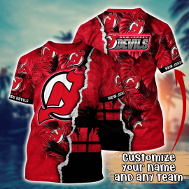 New Jersey Special Devils Flower Unique Hawaii Design Short Sleeve Gift Idea For Fan II
