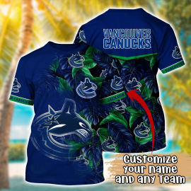 Vancouver Canucks Flower Unique Design Cool Style Special Short Sleeve Gift Idea