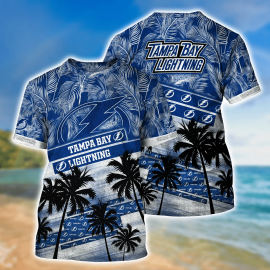 Tampa Special Lightning Bay Palm Tree Pattern Short Sleeve Unique Design Gift Idea
