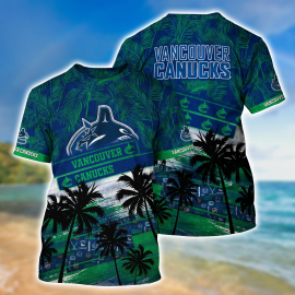 Vancouver Canucks Palm Tree Pattern Hawaii Design Special Short Sleeve Gift For Fan I
