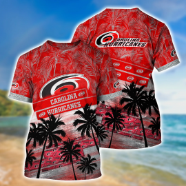 Carolina Special Hurricanes Palm Tree Pattern Hawaii Design Short Sleeve Gift For Fan IV