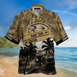 Anaheim Ducks Palm Tree Pattern Hawaii Design Special Short Sleeve Gift Idea For Fan I