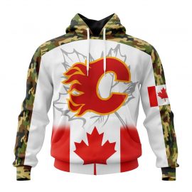 Personalized Calgary Flames Design With Our Canada Eagle Flag Custom Jersey