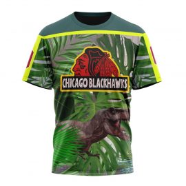 Personalized Chicago Unique BlackHawks Special Design Jurassic World Short Sleeve