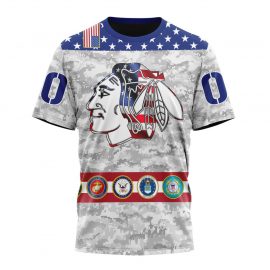 Personalized Chicago Unique BlackHawks Camo Military Appreciation Short Sleeve