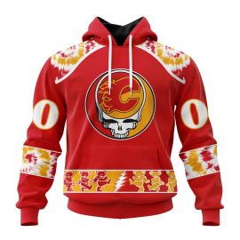 Personalized Calgary Flames Unique Design The Greatful Dead Custom Jersey