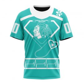 Personalized Chicago Unique BlackHawks Honoring Healthcare Heroes Short Sleeve