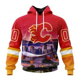 Personalized Calgary Flames Design With City Skyline Unique Style Custom Jersey
