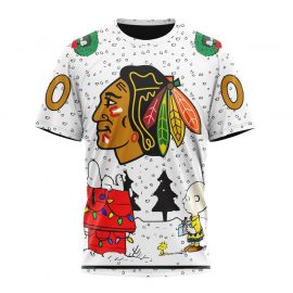 Personalized Chicago Unique BlackHawks Special Peanuts Design Short Sleeve