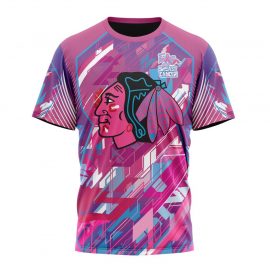 Personalized Chicago Unique BlackHawks I Pink Fearless Again Breast Cancer Short Sleeve