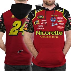 Jeff Gordon Nascar Racing Personalized Unique Design Short Sleeve Hooded Jersey II