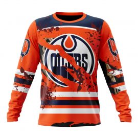 Personalized Edmonton Unique Oilers Design For Halloween Night Long Sleeve