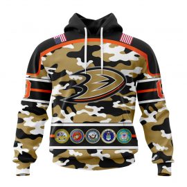 Personalized Anaheim Ducks Camo Color And Military Force Custom Jersey