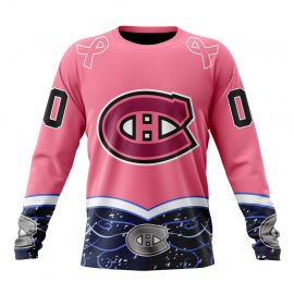 Personalized Montreal Canadiens Specialized Fights Cancer Design Long Sleeve