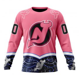 Personalized New Jersey Unique Devils Fights Cancer Design Long Sleeve