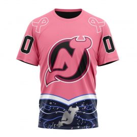 Personalized New Jersey Unique Devils Fights Cancer Design Short Sleeve