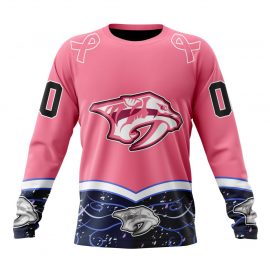 Personalized Nashville Predators Specialized Fights Cancer Design Long Sleeve