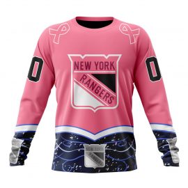 Personalized New York Unique Rangers Fights Cancer Design Long Sleeve