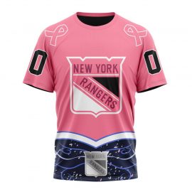 Personalized New York Unique Rangers Fights Cancer Design Short Sleeve