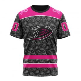 Personalized Anaheim Ducks Pink In The Rink Fight Breast Cancer Short Sleeve
