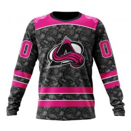 Personalized Colorado Unique Avalanche Pink In The Rink Fight Breast Cancer Long Sleeve
