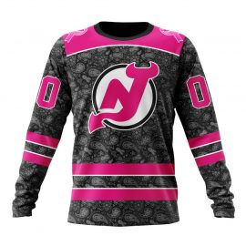 Personalized New Jersey Unique Devils Pink In The Rink Fight Breast Cancer Long Sleeve
