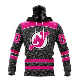 Personalized New Jersey Unique Devils Pink In The Rink Fight Breast Cancer Masked Jersey