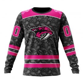 Personalized Nashville Predators Pink In The Rink Fight Breast Cancer Long Sleeve
