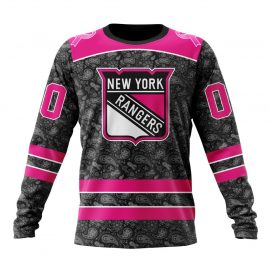 Personalized New York Unique Rangers Pink In The Rink Fight Breast Cancer Long Sleeve