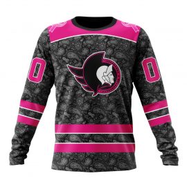 Personalized Ottawa Senators Pink In The Rink Fight Breast Cancer Long Sleeve