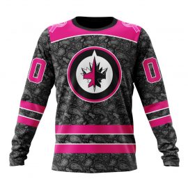 Personalized Winnipeg Jets Pink In The Rink Fight Breast Cancer Long Sleeve