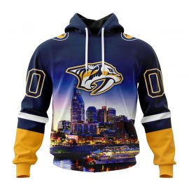 Personalized Nashville Predators Special Design With City Skyline Custom Jersey