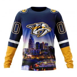 Personalized Nashville Predators Special Design With City Skyline Long Sleeve